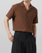 Hazel Pleated Open Collar Shirt