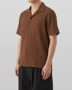 Hazel Pleated Open Collar Shirt