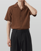 Hazel Pleated Open Collar Shirt