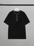 Contrast Henley Neck T-Shirt
