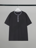 Contrast Henley Neck T-Shirt
