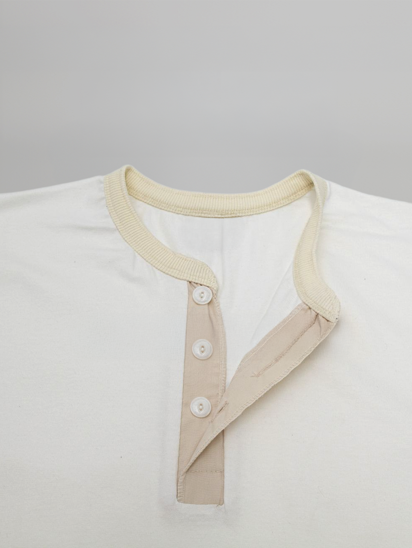 Contrast Henley Neck T-Shirt