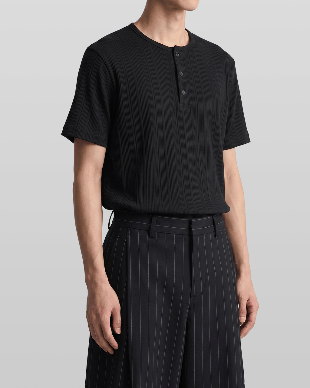 Henley Neck Short Sleeve T-Shirt