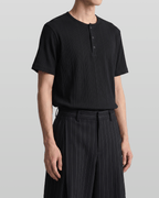 Henley Neck Short Sleeve T-Shirt