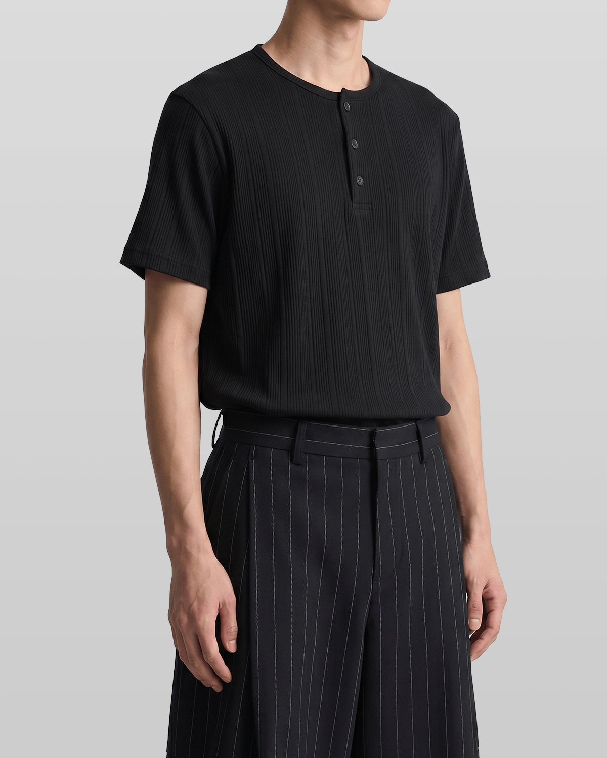 Henley Neck Short Sleeve T-Shirt
