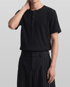 Henley Neck Short Sleeve T-Shirt