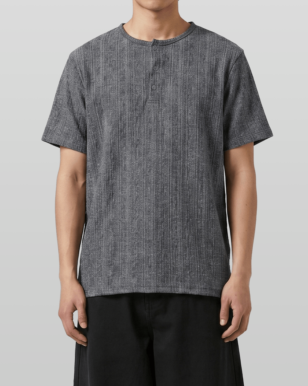 Henley Neck Short Sleeve T-Shirt