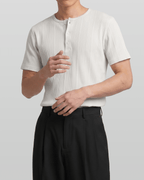 Henley Neck Short Sleeve T-Shirt