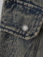 Curved Cargo Denim Jeans Indigo-Blue – Front view | clean essentials / minimalist | UNPROVEN