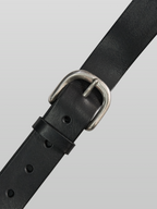 Cowhide Leather Belt 35mm Black front - cleanfit minimal - UNPROVEN