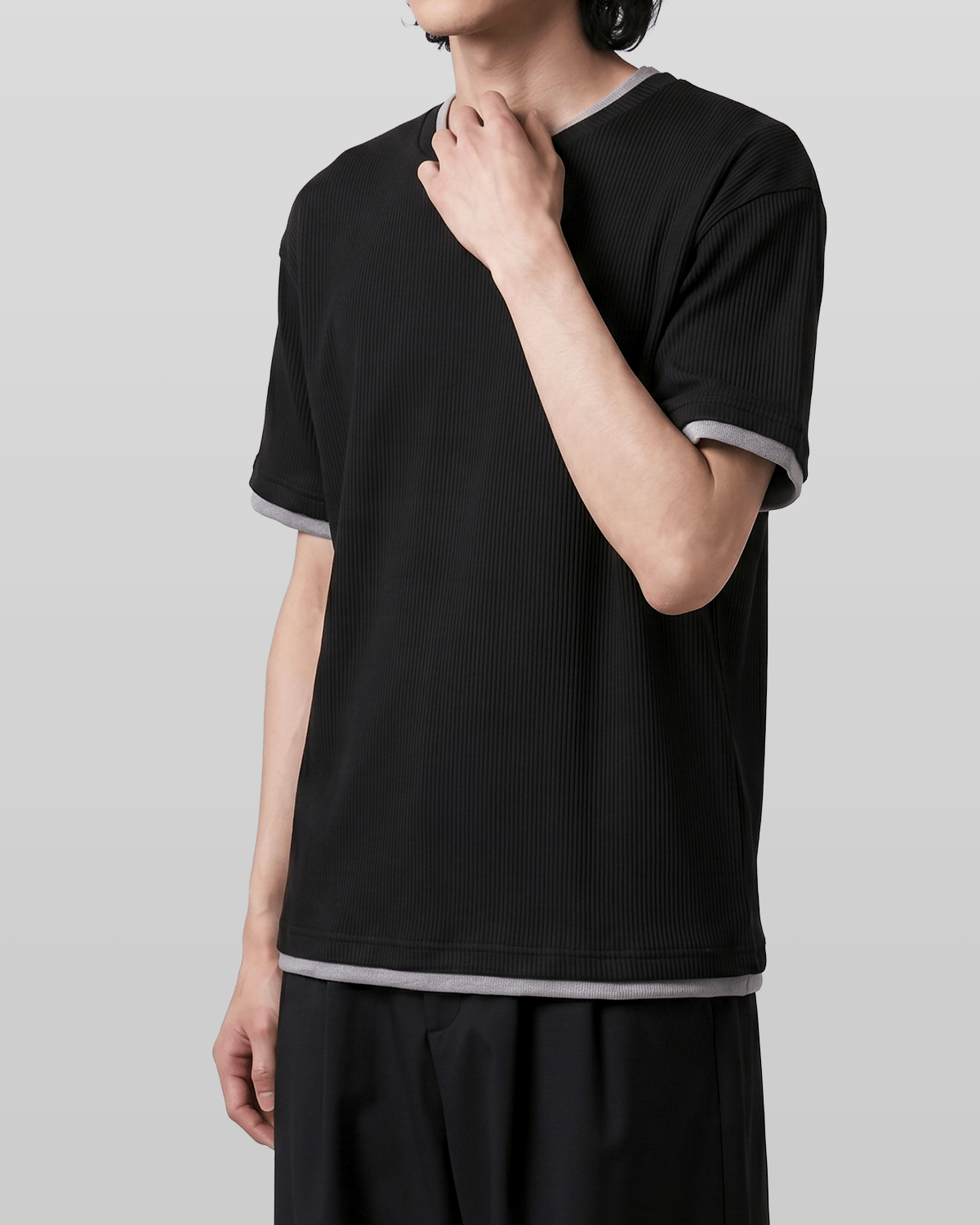 Layered Waffle Short Sleeve T-Shirt