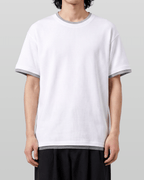 Layered Waffle Short Sleeve T-Shirt White
