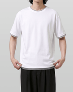 Layered Waffle Short Sleeve T-Shirt White