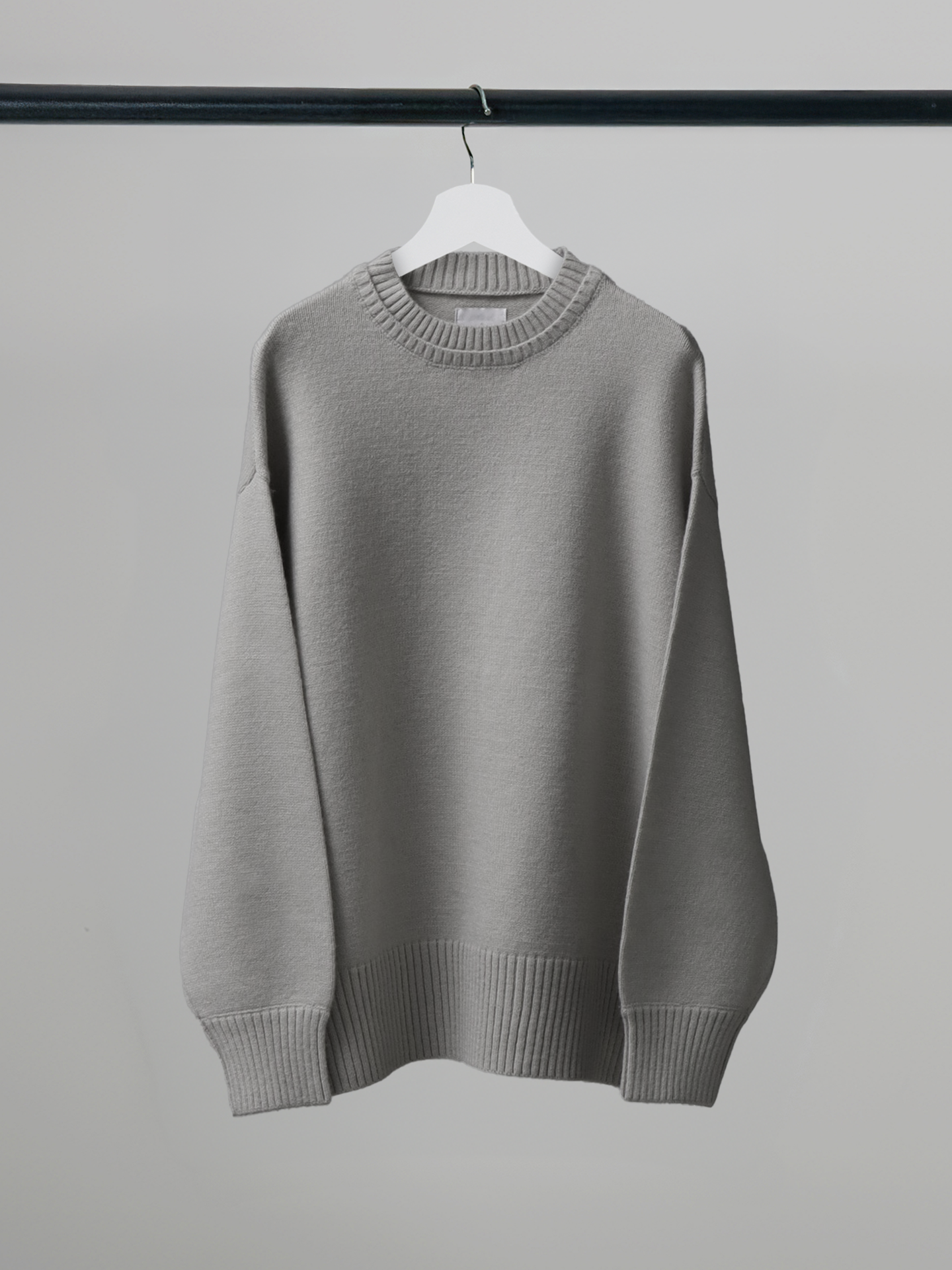 Double-Collar Crewneck Knit