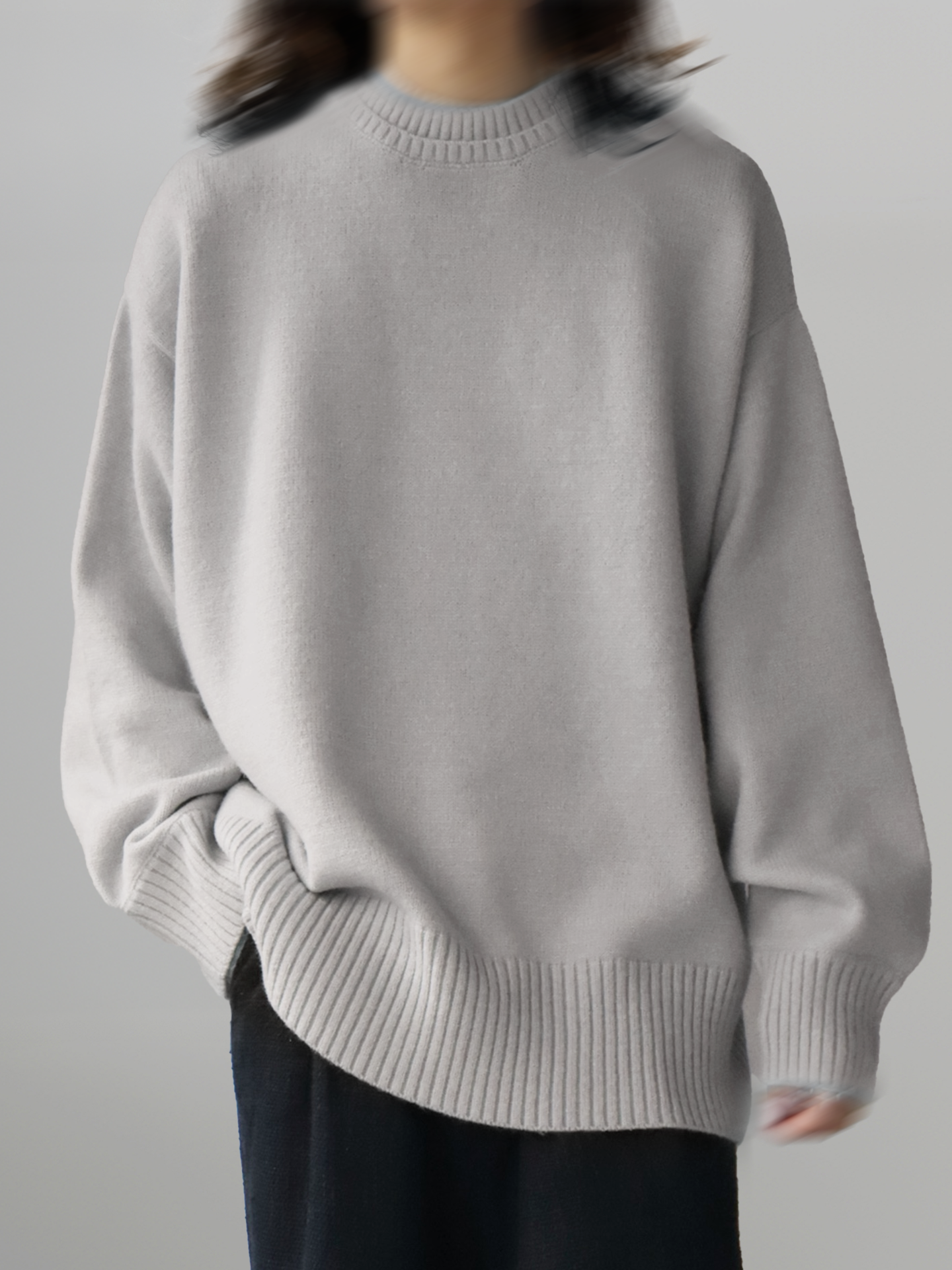 Double-Collar Crewneck Knit