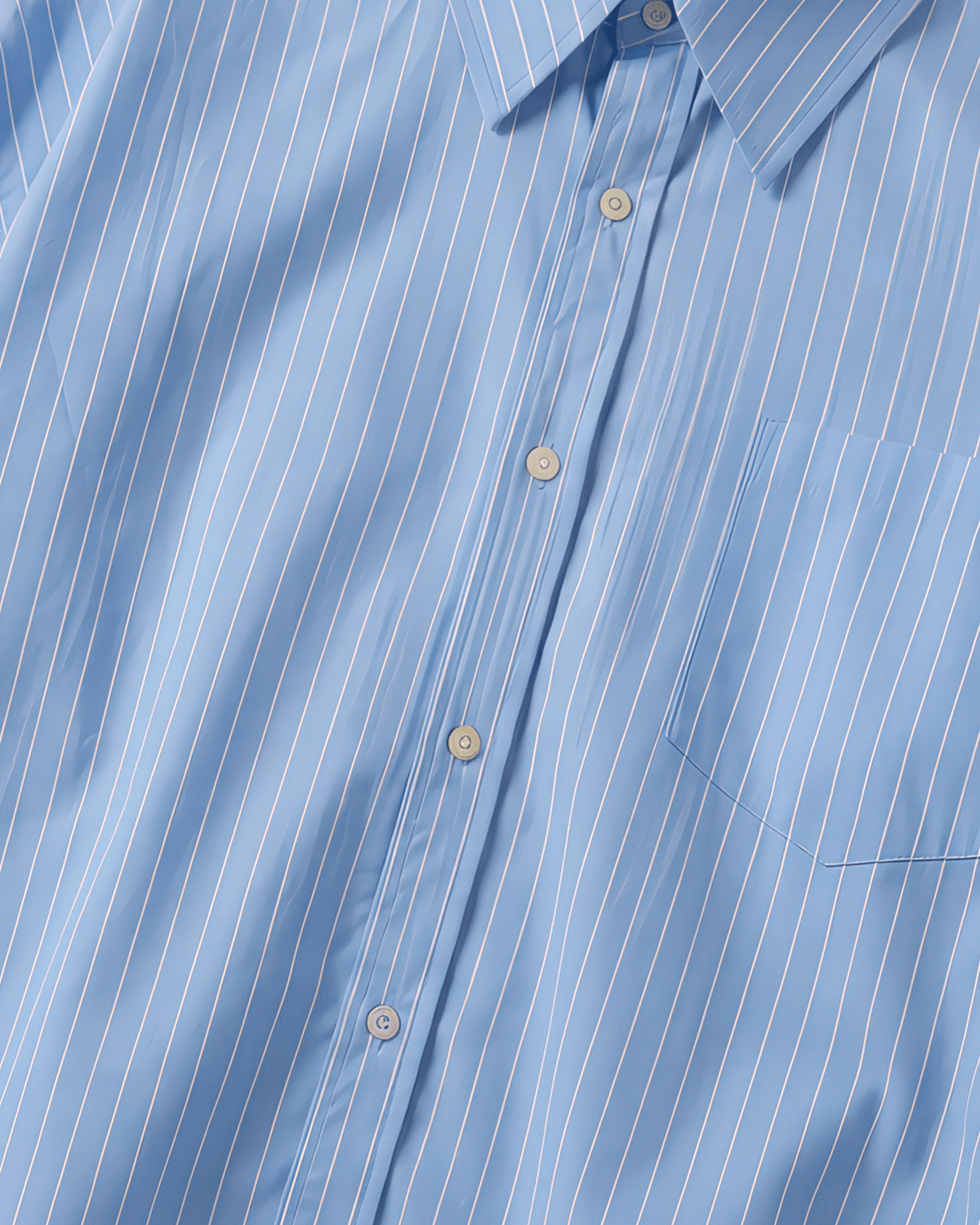 Light Blue Striped Cropped Shirt