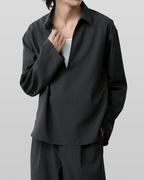 Linen-Like Skipper Shirt