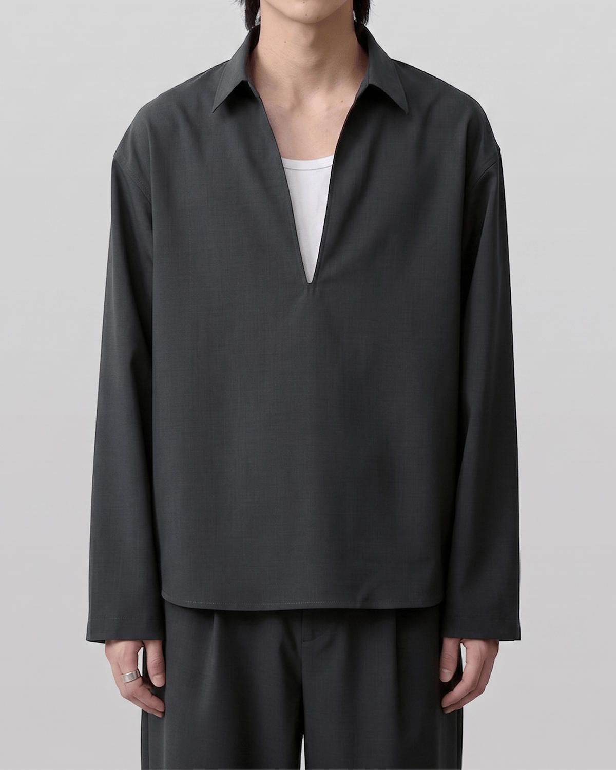 Linen-Like Skipper Shirt