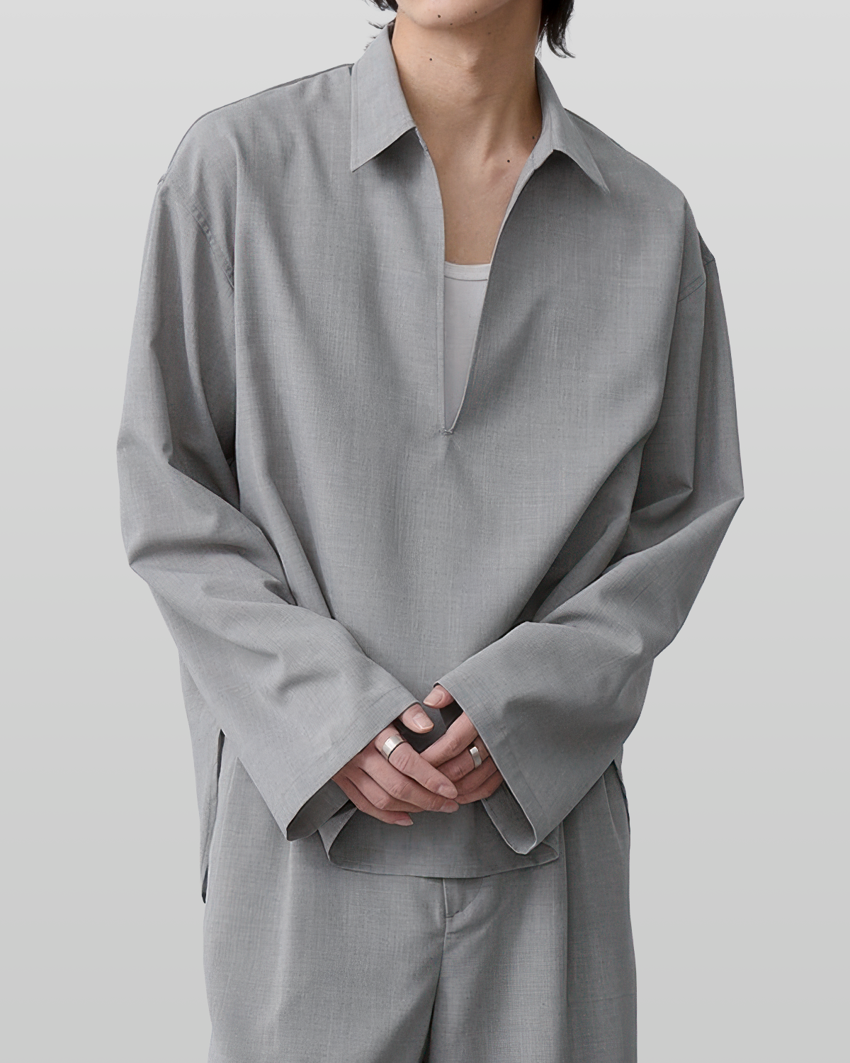 Linen-Like Skipper Shirt