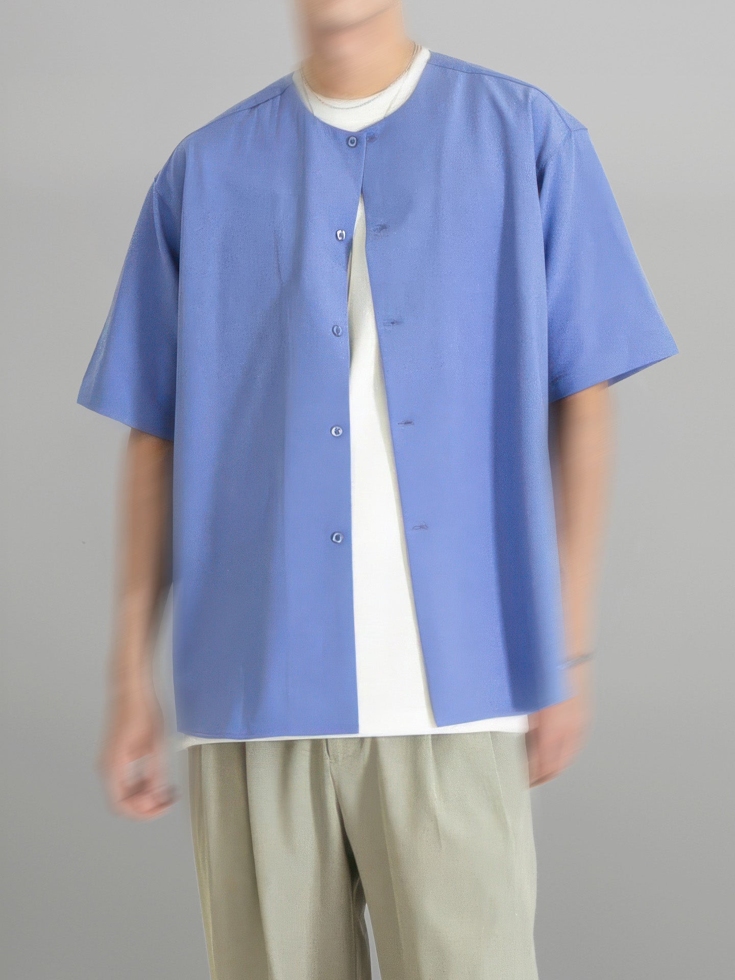 Loose-Fit Collarless Shirt