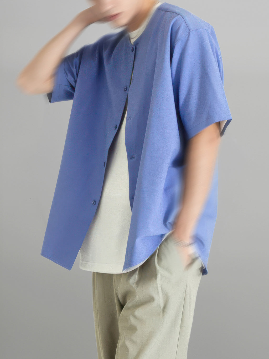 Loose-Fit Collarless Shirt