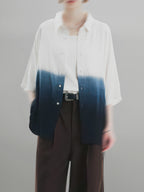 Loose-Fit Gradation Shirt white – Detail | relaxed tailoring / semi-wide fit | UNPROVEN
