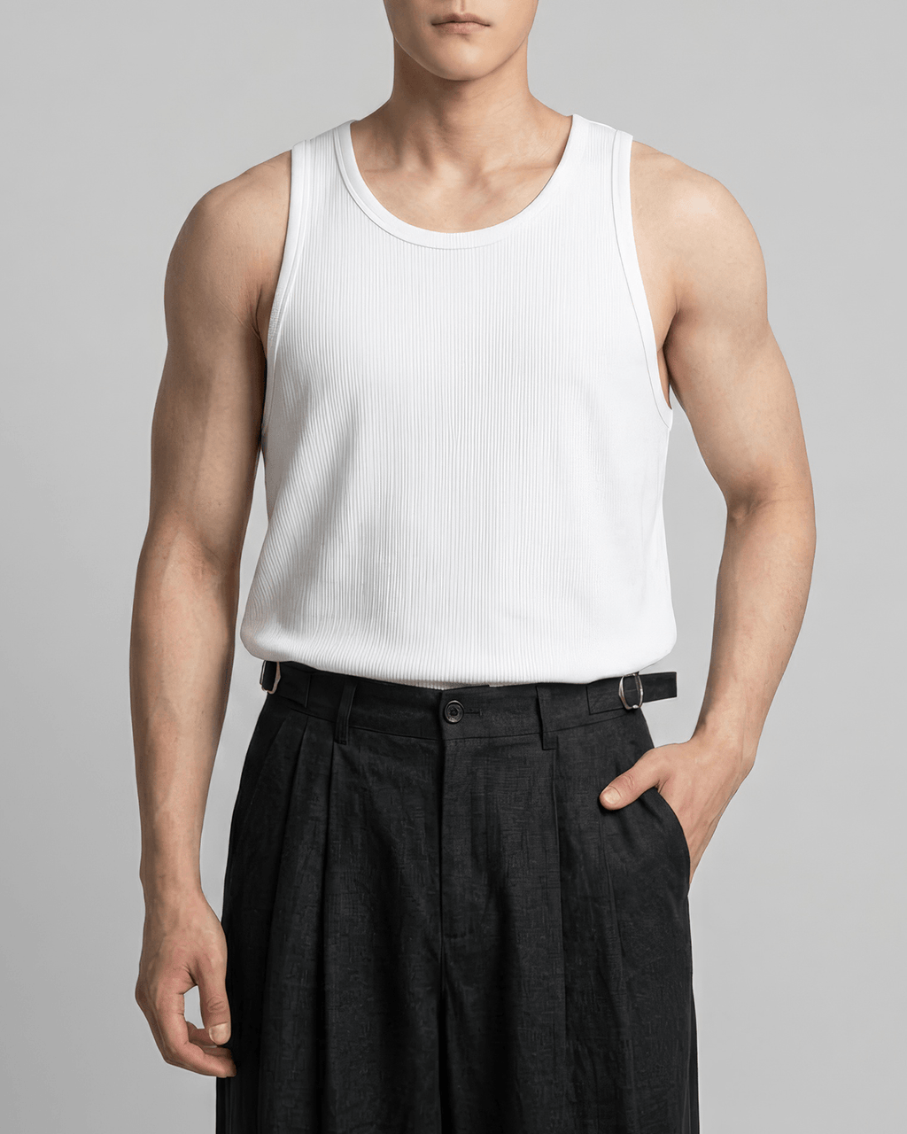 Loose-Fit Ribbed Tank Top