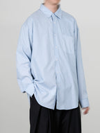 Striped Shirt Light-Blue front - cleanfit minimal - UNPROVEN