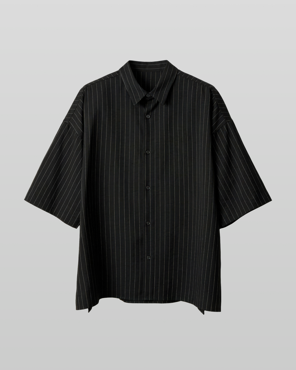 Loose-Fit Striped Shirt Black