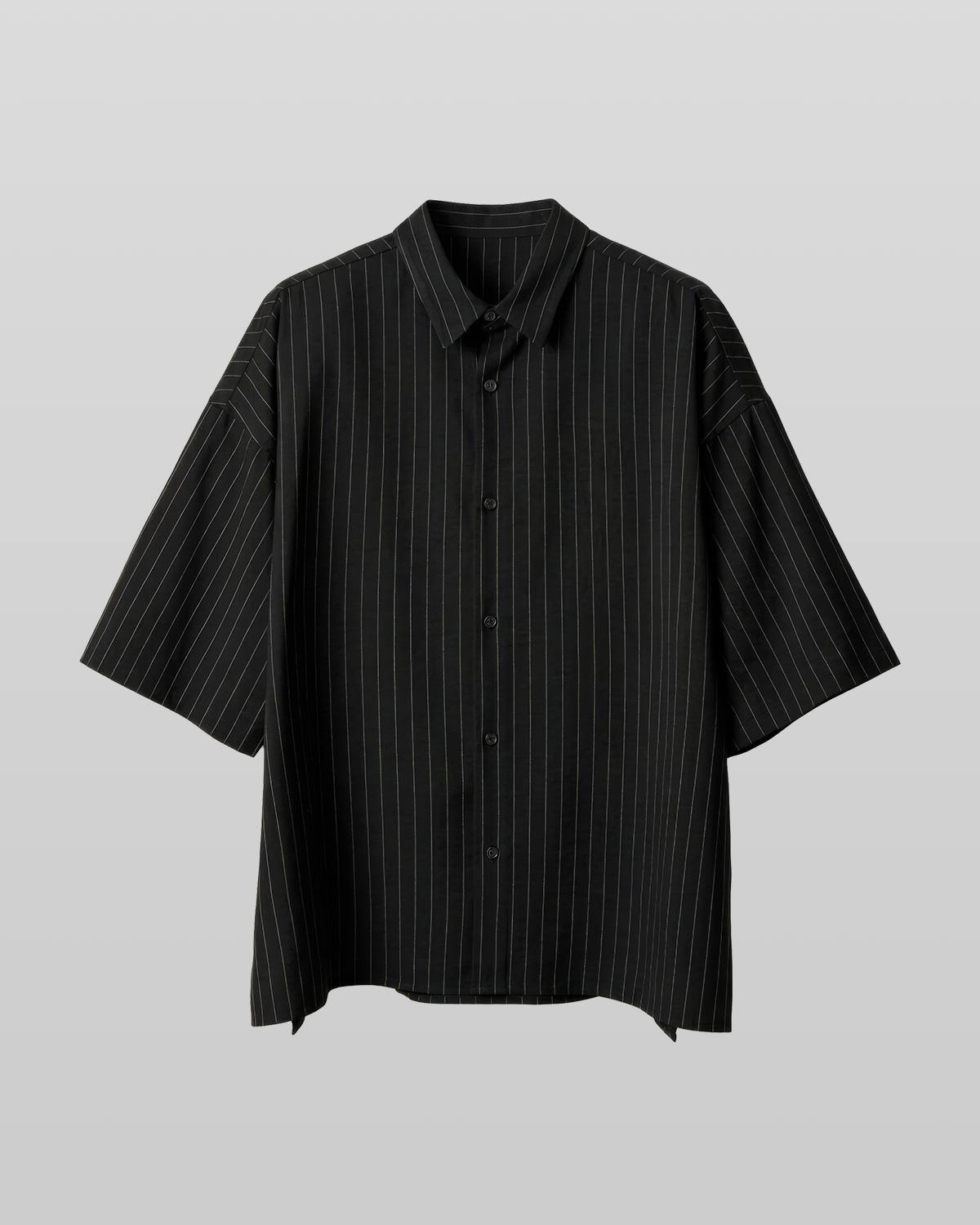 Loose-Fit Striped Shirt Black