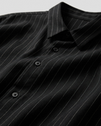 Loose-Fit Striped Shirt Black