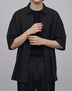 Loose-Fit Striped Shirt Black