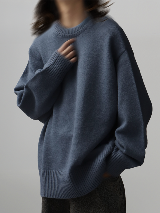 Double-Collar Crewneck Knit