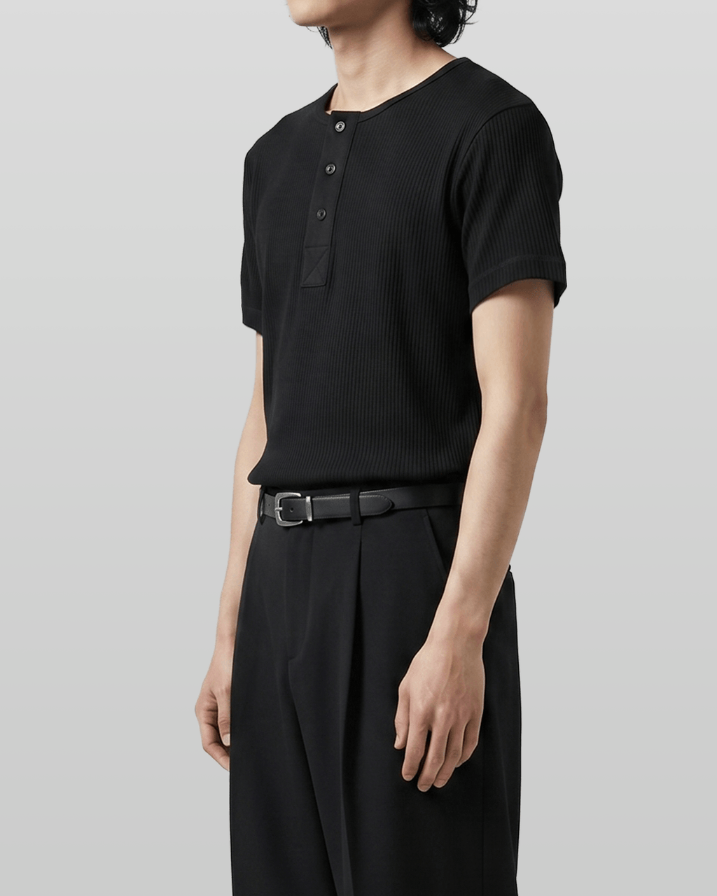 Muscle-Fit Henley Neck T-Shirt