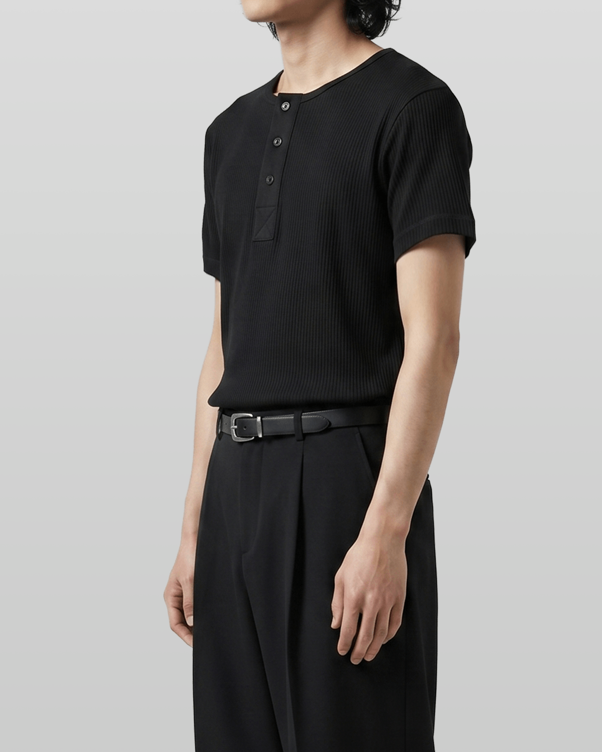 Muscle-Fit Henley Neck T-Shirt