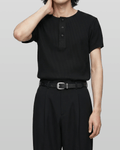 Muscle-Fit Henley Neck T-Shirt