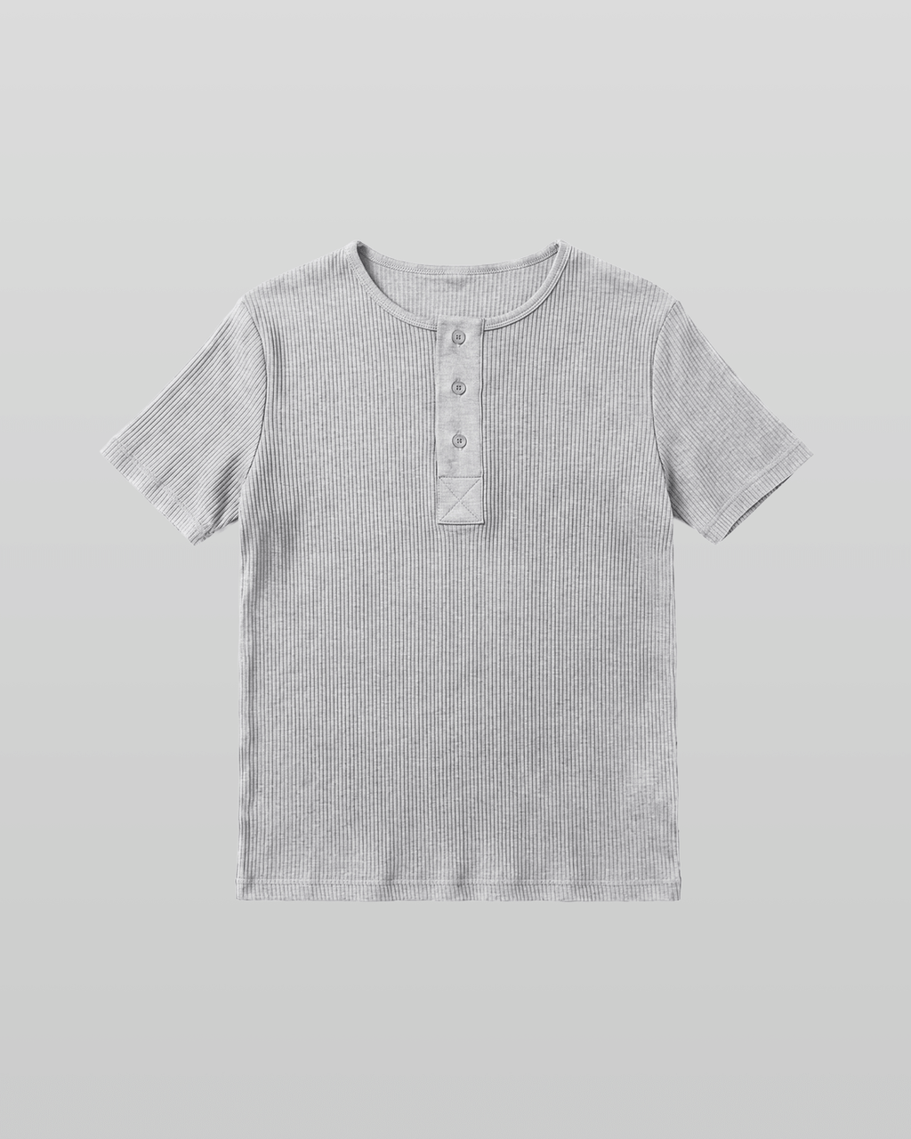 Muscle-Fit Henley Neck T-Shirt Gray