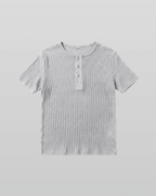 Muscle-Fit Henley Neck T-Shirt Gray