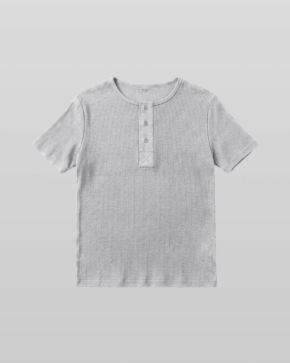 Muscle-Fit Henley Neck T-Shirt Gray