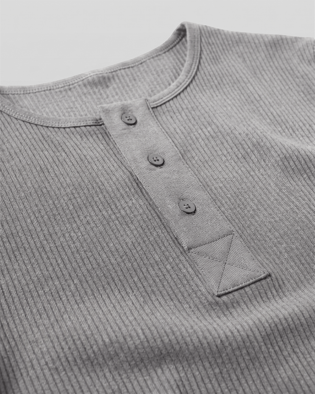Muscle-Fit Henley Neck T-Shirt Gray