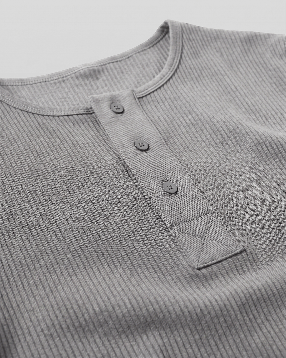Muscle-Fit Henley Neck T-Shirt Gray