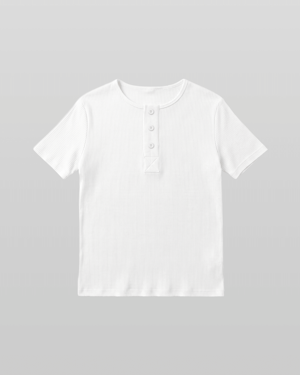 Muscle-Fit Henley Neck T-Shirt White