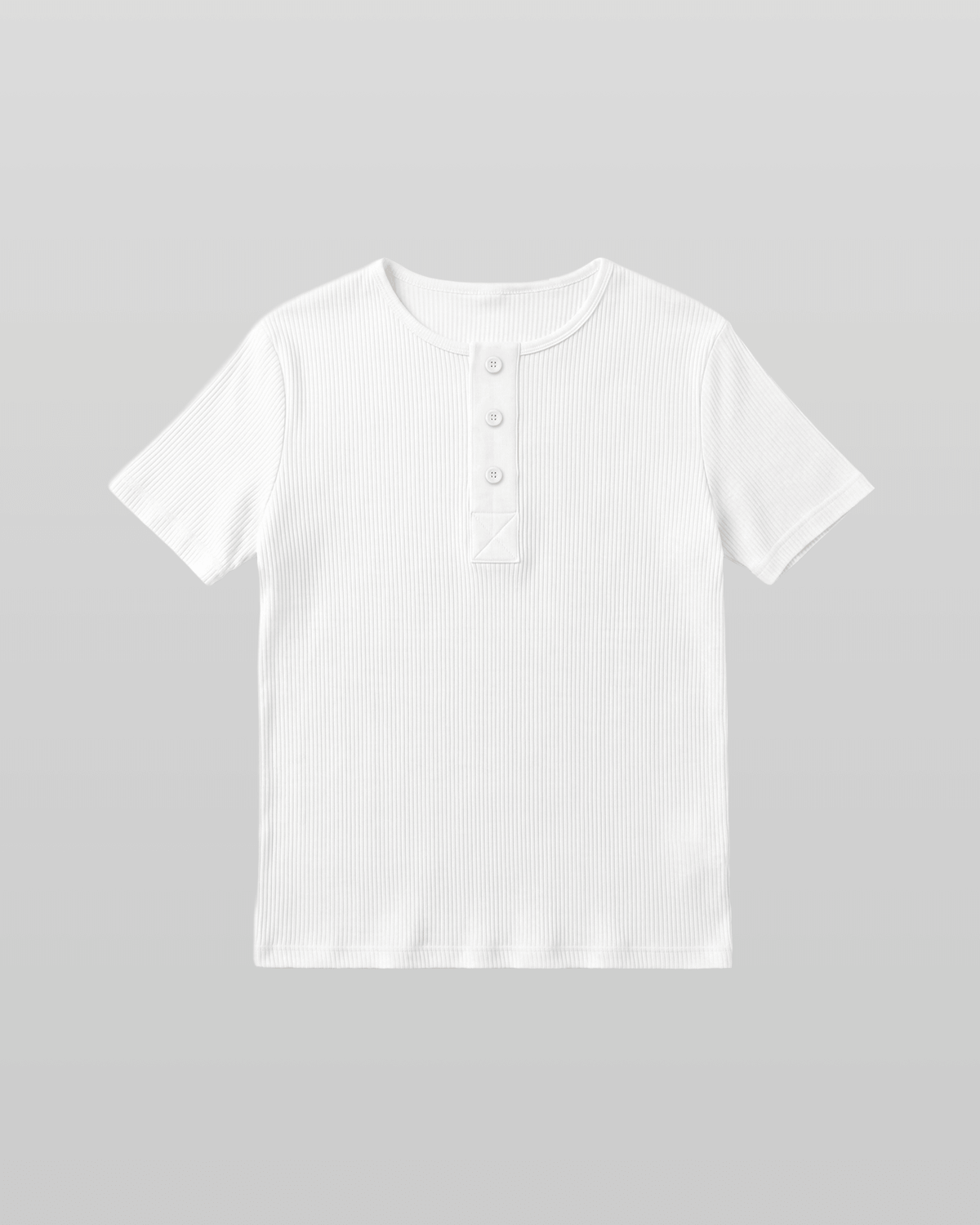 Muscle-Fit Henley Neck T-Shirt White