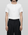 Muscle-Fit Henley Neck T-Shirt White