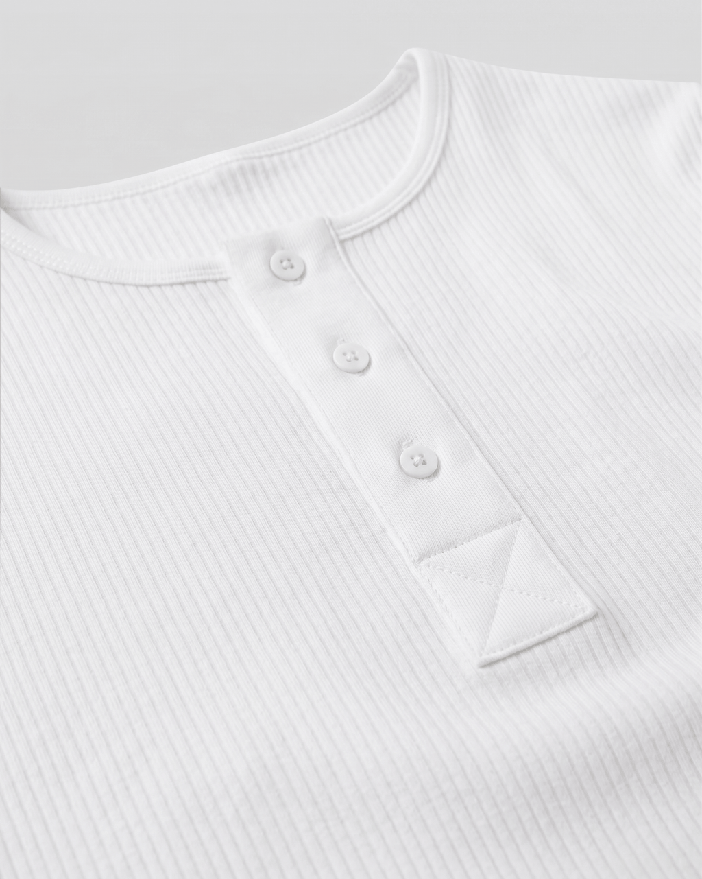 Muscle-Fit Henley Neck T-Shirt White