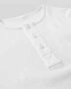 Muscle-Fit Henley Neck T-Shirt White