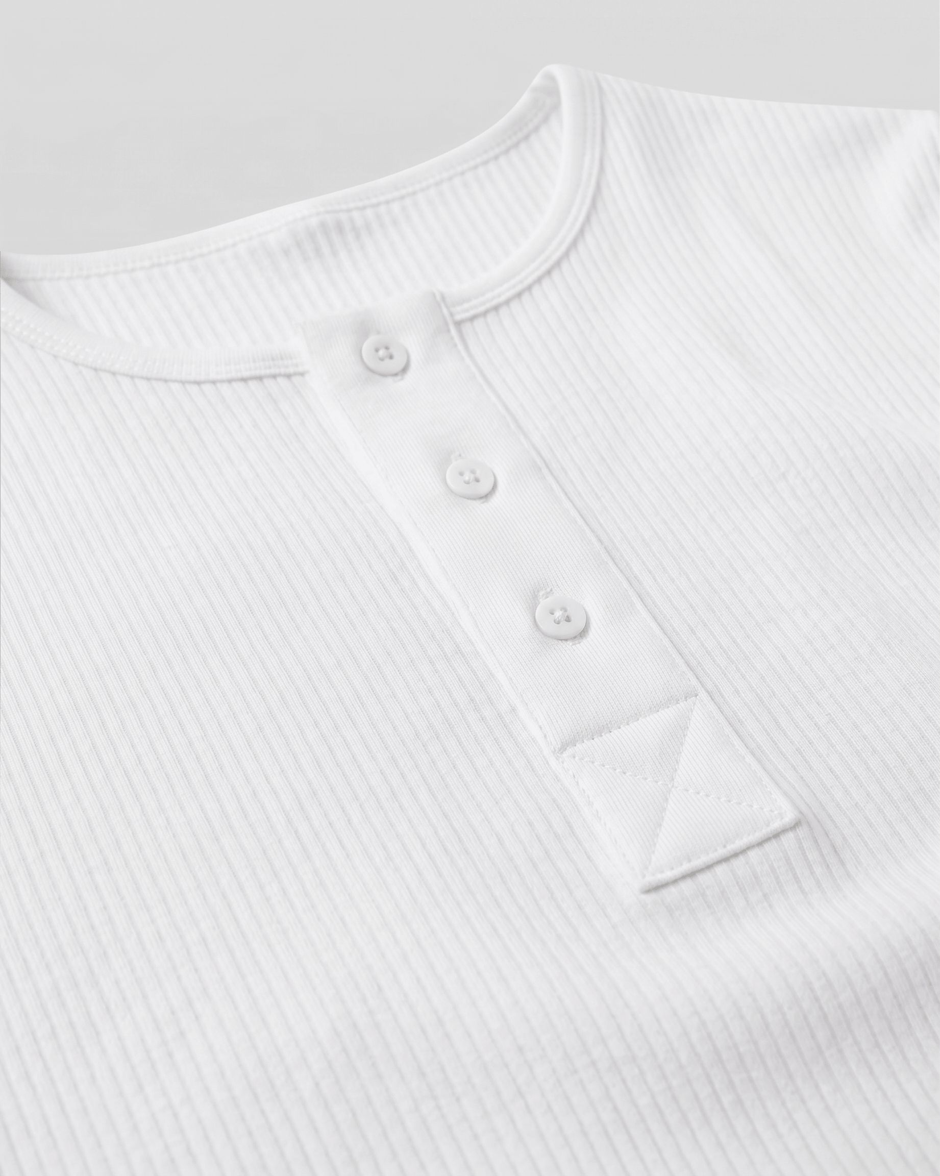 Muscle-Fit Henley Neck T-Shirt White