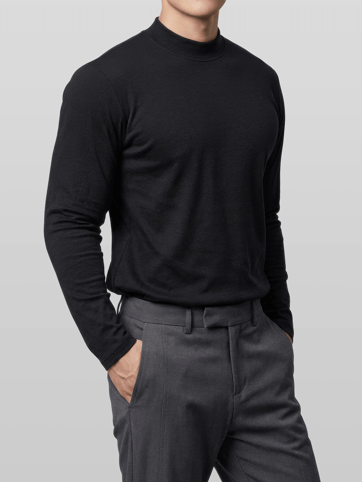 Muscle-Fit Mock Neck T-Shirt