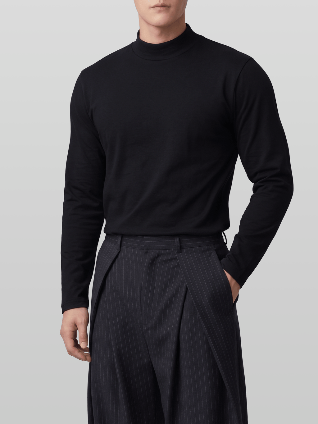 Muscle-Fit Mock Neck T-Shirt