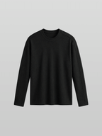 Muscle-Fit Ribbed Long Sleeve T-Shirt Gray
